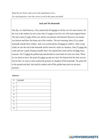 Error Identification Simple Past