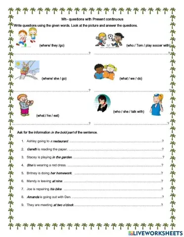 Present continuous wh questions