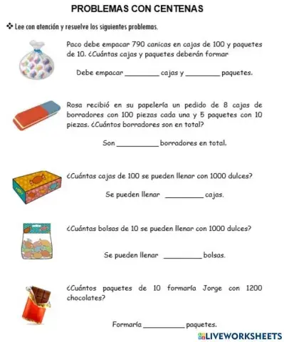 Problemas con centenas