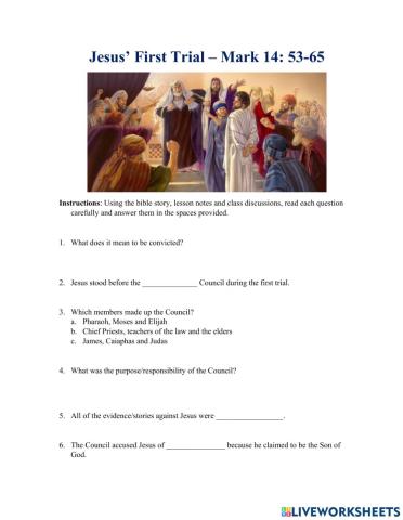 Jesus' First Trial