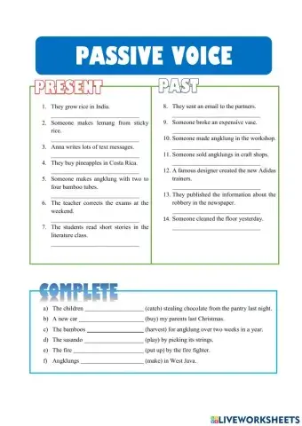 Present and Past Passive Voice