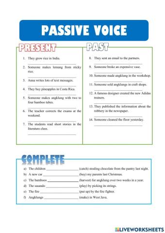 Present and Past Passive Voice