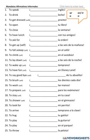 Mandatos Afirmativos Informales 2