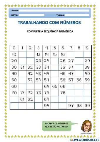 Complete a Sequência Numérica