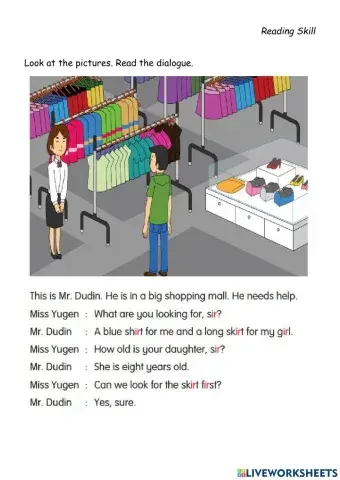 Reading Skill-It's Shopping Time