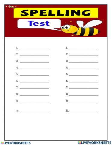 Silent Consonants Spelling Test