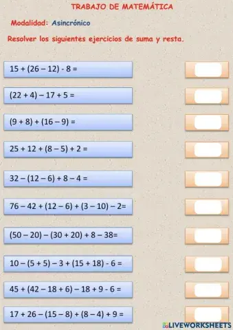 Suma y resta con números enteros (modificada)