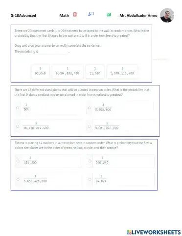 Probability with Permutations and Combinations: Permutations