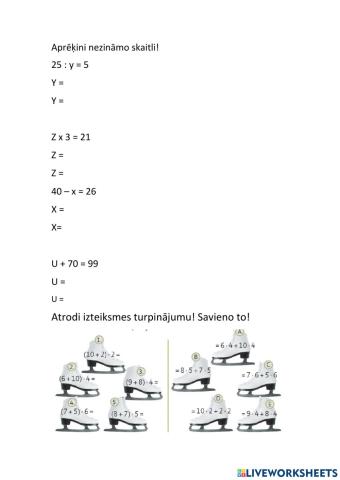 Nezināmā aprēķināšana