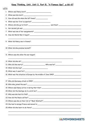 Keep Thinking, A Famous Spy, LOTS, Dina Shterengas