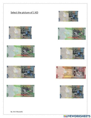 Select the pictures of 1 KD