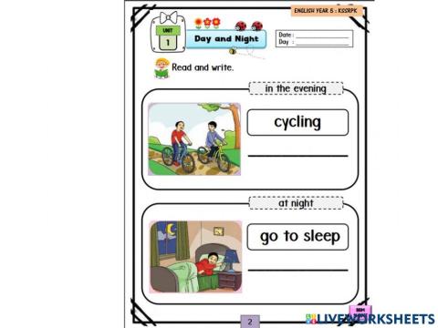 Unit 1: Day and night