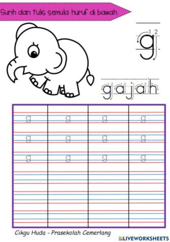 Menulis huruf