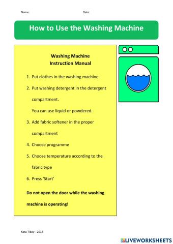 Reading instructions - washing machine