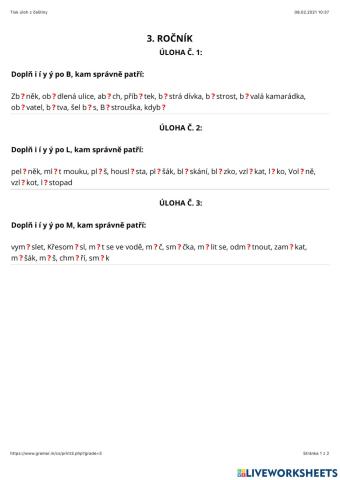 Vyjmenovaná slova po B, L, M