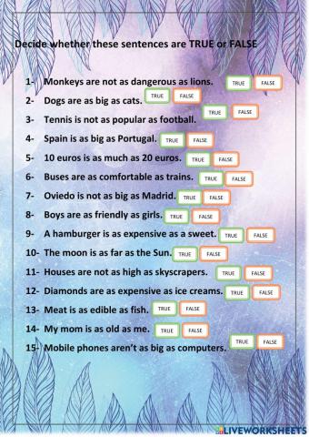 Comparing with as....as...