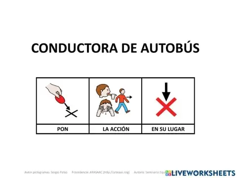Material Teacch profesiones normas autobús