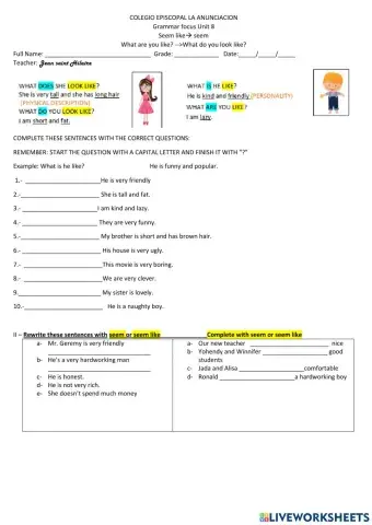 Use of seem and seem like