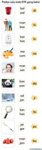 Padankan Suku Kata KVK