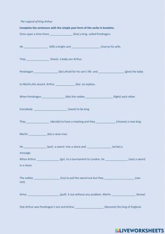 The Legend of King Arthur-the Past Simple