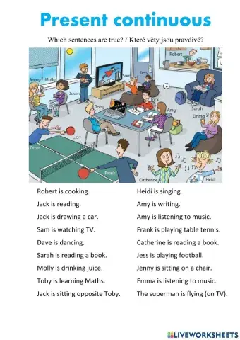 Present continuous - which sentences are true 4