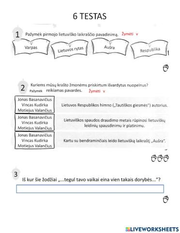 Pasaulio pažinimo testas Nr. 6