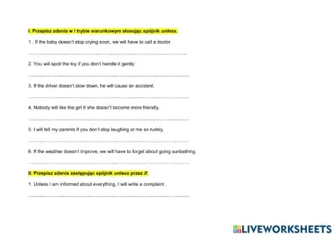 Transformacje UNLESS