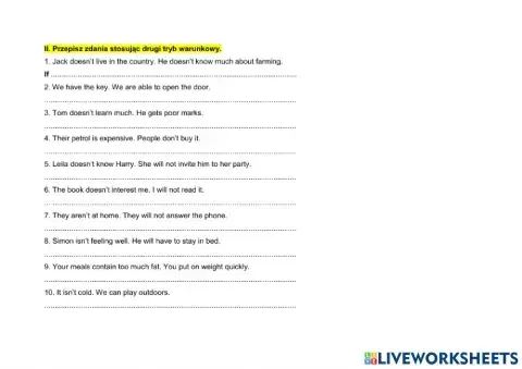 Transformacje II tryb