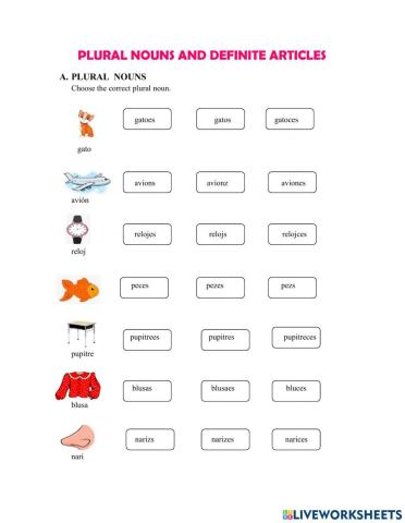 Plural Nouns - Spanish