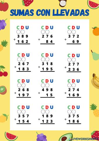 Sumas con llevadas 2
