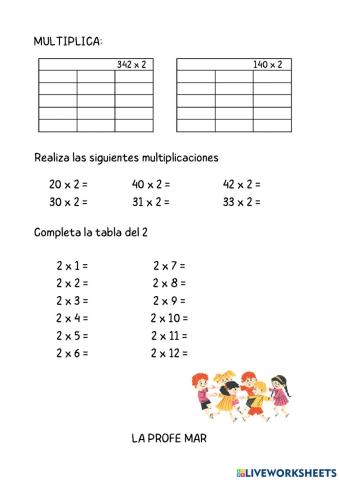 Tabla del 2