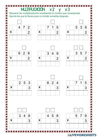 Multiplicar por 2 y por 3