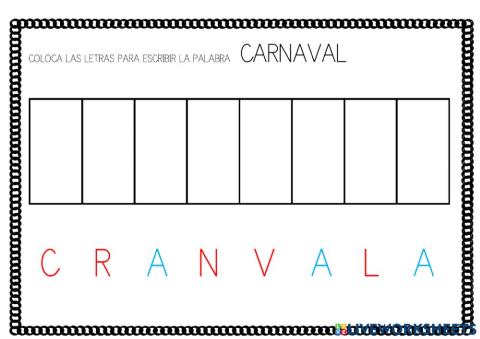Escribir palabra carnaval