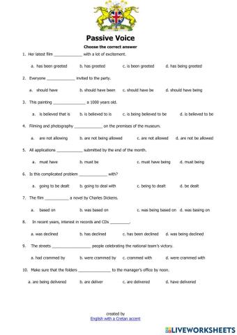 Passive voice worksheet
