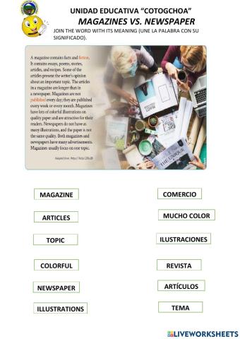 Magazines vs. newspaper