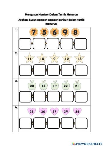 Menyusun Nombor (Tertib Menurun)