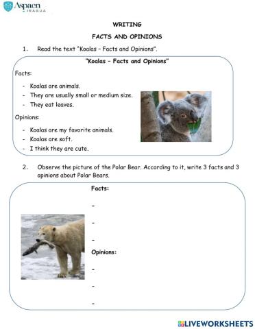 Writing - Facts and Opinions