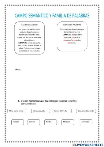 Campo semántico y familia de palabras