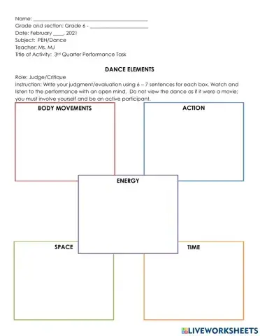 3rd Qtr. Performance Task