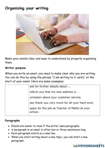 Organising your writing