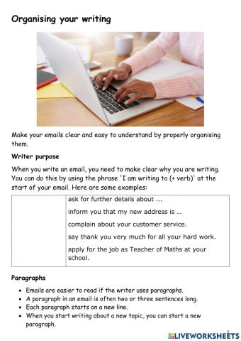 Organising your writing