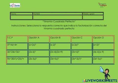 Trinomio Cuadrado Perfecto