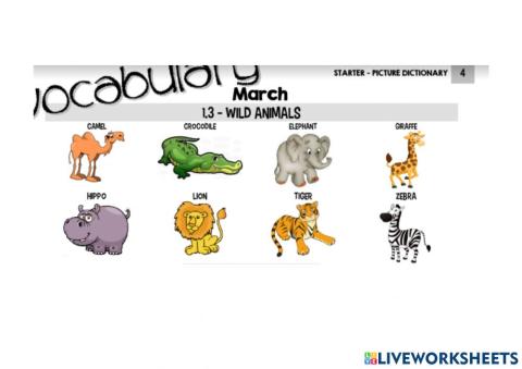 Wild animals vocabulay
