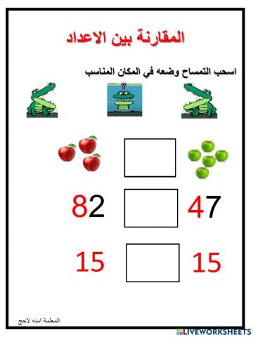المقارنة باستخدام الرموز
