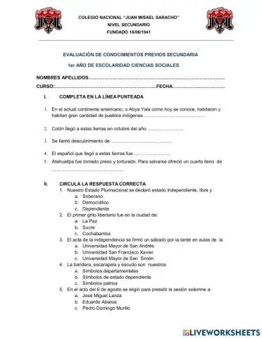 Evaluación diagnóstica