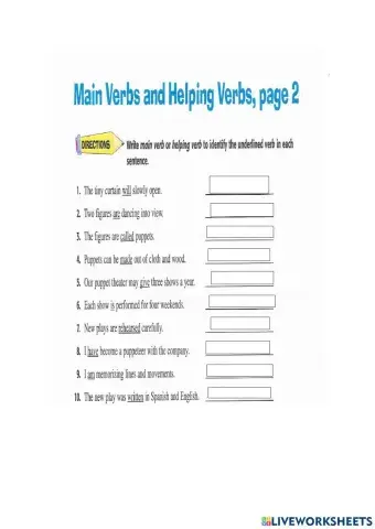 Helping Verbs main verbs