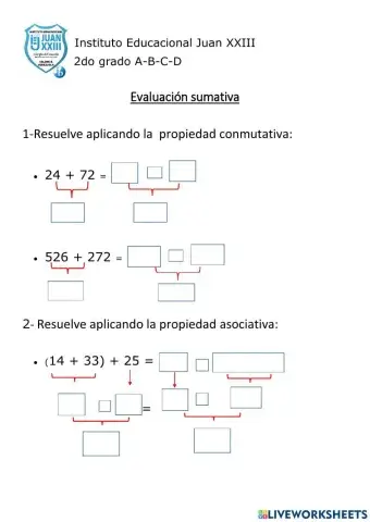 Sumativa propiedad de la adición