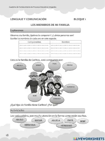 Los miembros de mi familia