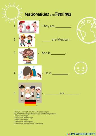 Verb to Be with Nationalities and Feelings