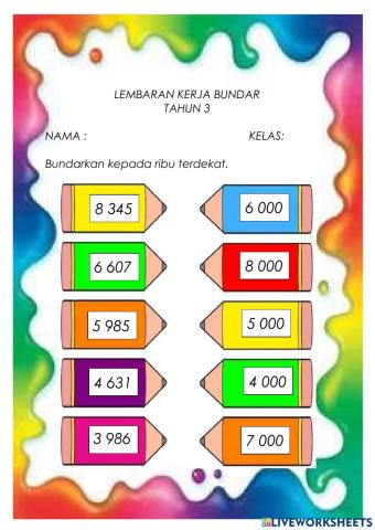 Bundarkan kepada ribu terdekat